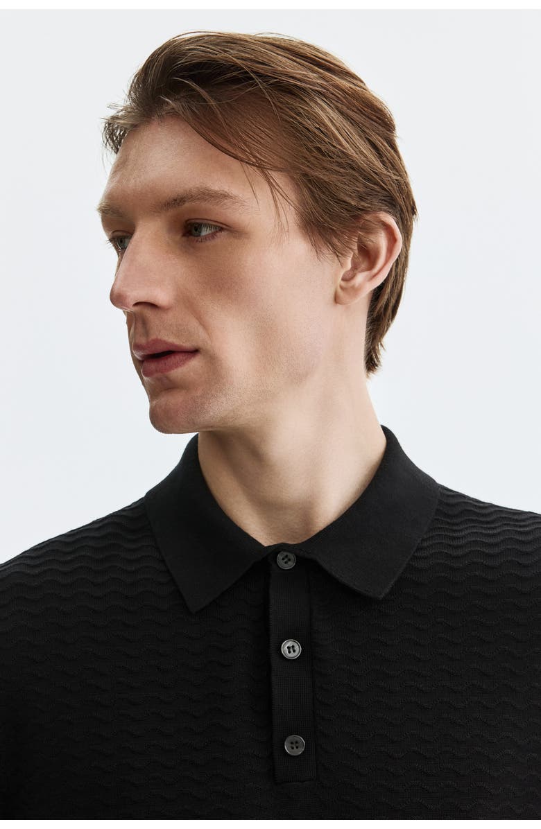 H&M Slim Fit Polo Shirt, Alternate, color, Black
