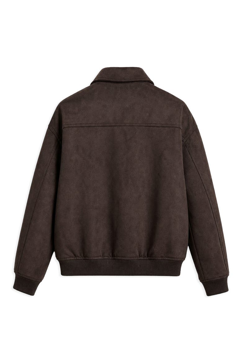 Remy Faux Suede Bomber Jacket, Alternate, color, BROWN