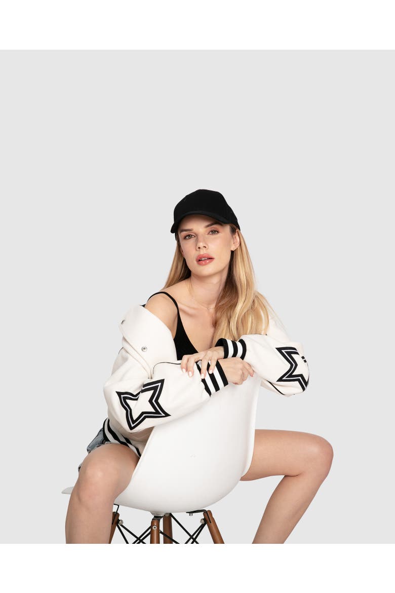 Hold Me Close Letterman Bomber, Alternate, color, White