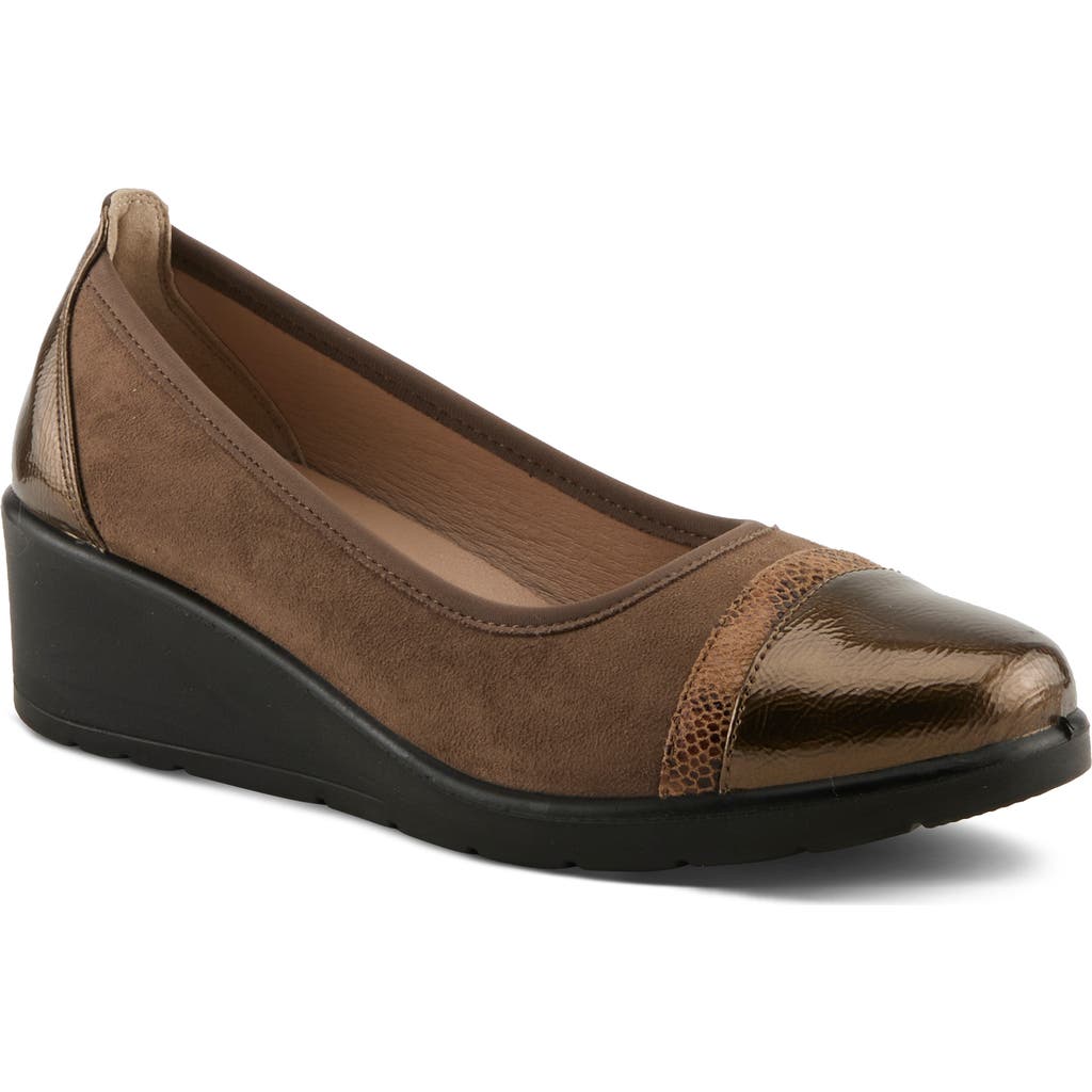 Flexus By Spring Step Macadi Cap Toe Platform Wedge Pump