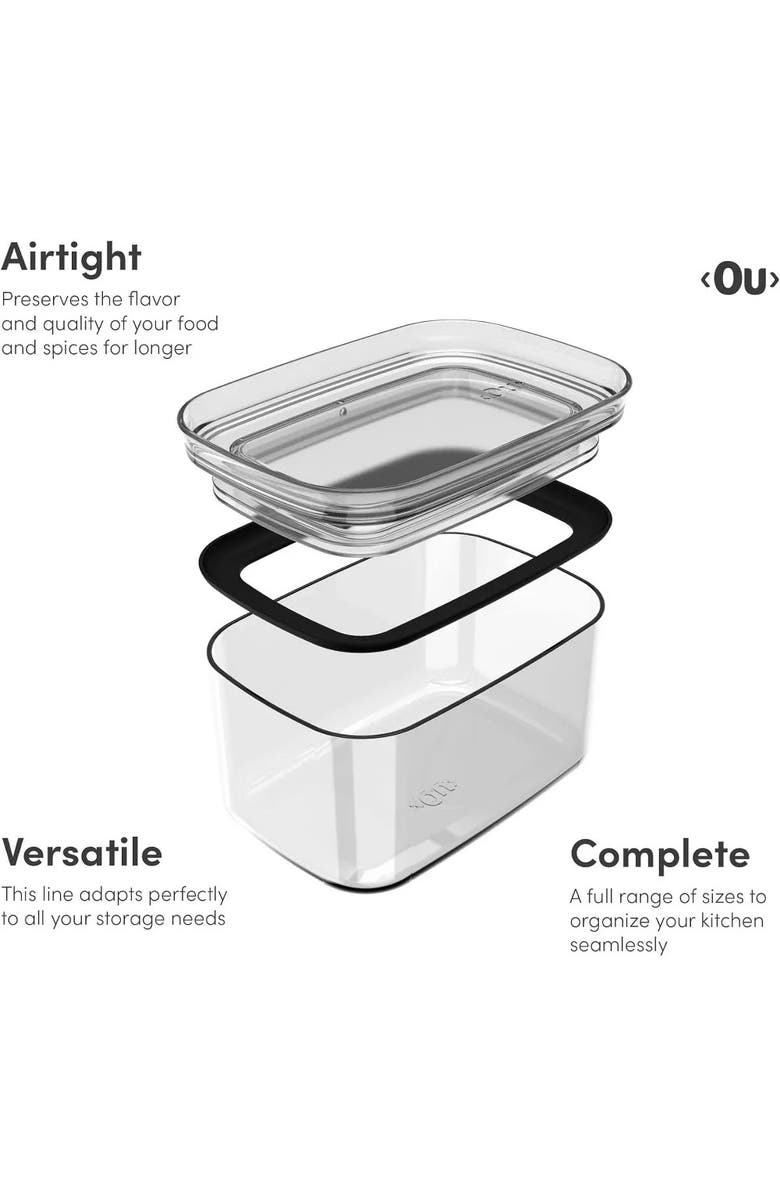 OU Clear Airtight Stackable Food Storage Container with Leak Proof Lid, Alternate, color, Clear