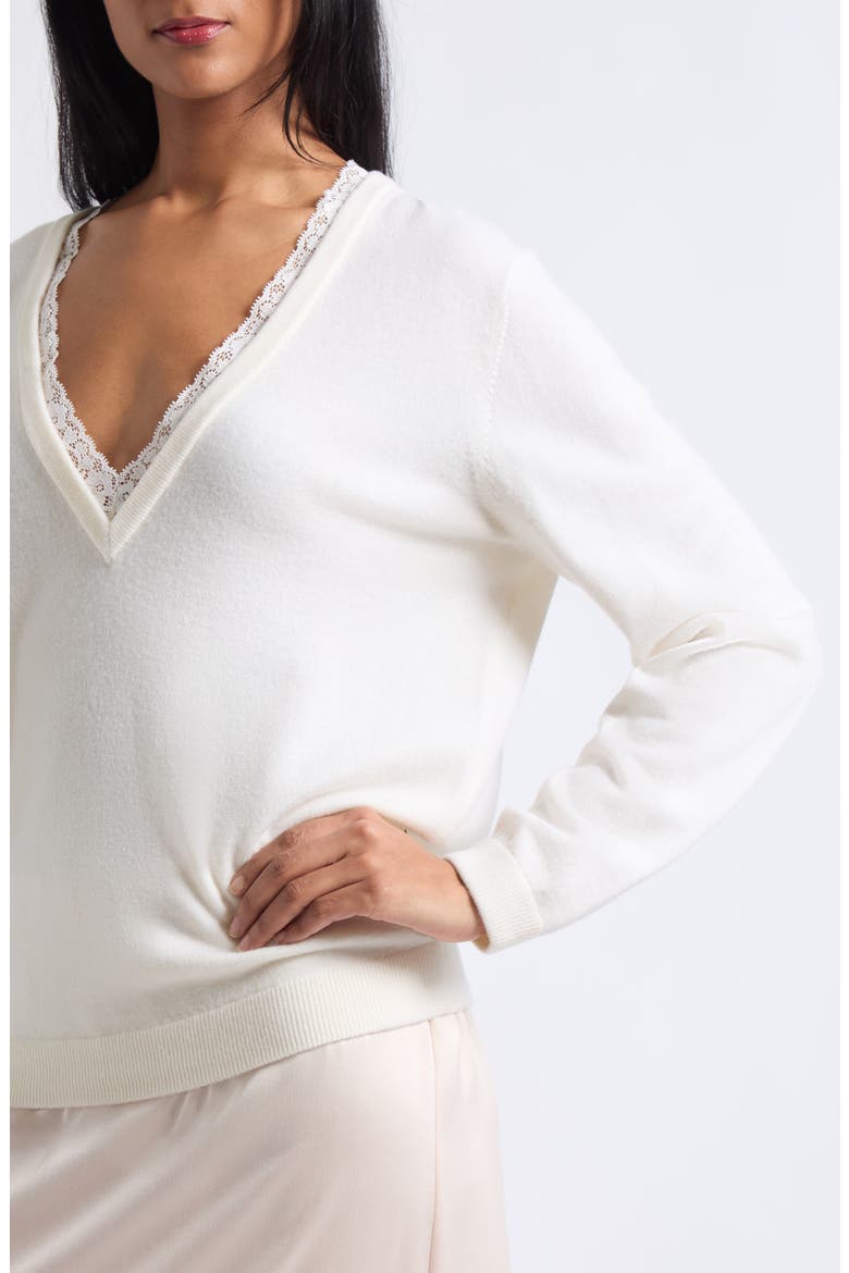 Primrose V-Neck Merino Wool Sweater, Alternate, color, CLOUD