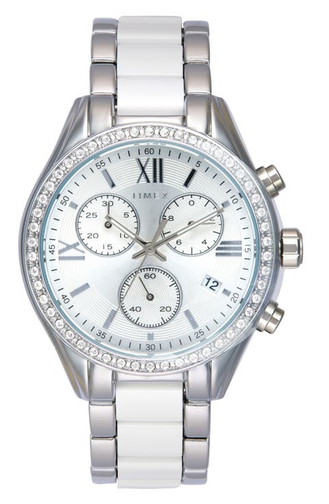 Crystal Bracelet Strap Chronograph Watch, 38mm