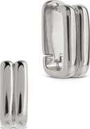 Sterling Forever Arianna Ribbed Square Hoop Earrings