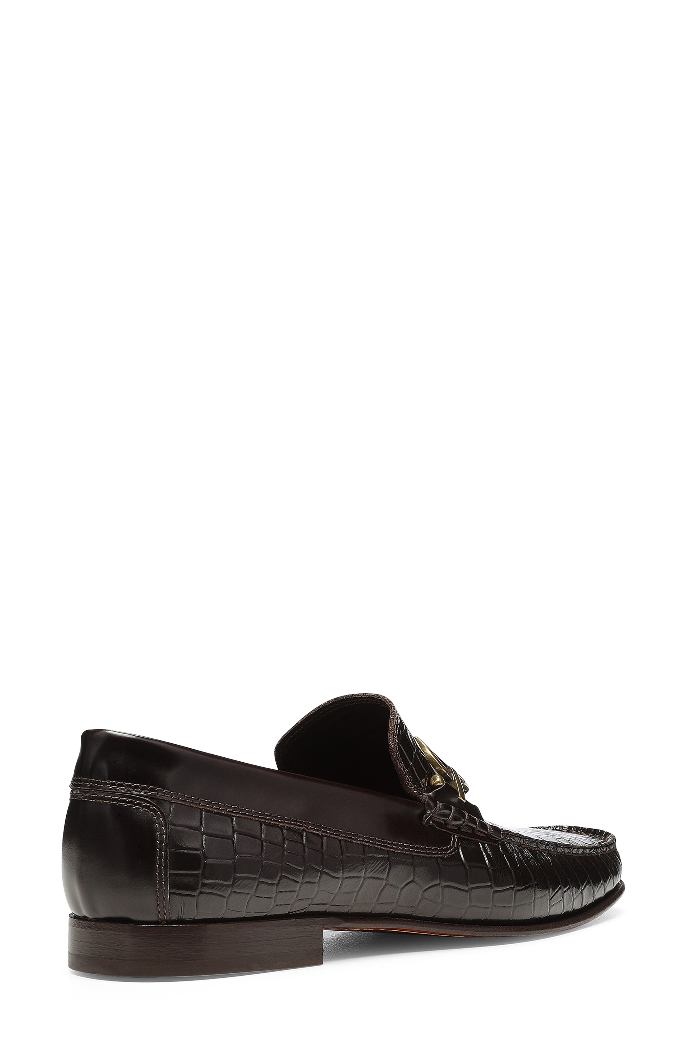 Dacio Croc Embossed Bit Loafer, Alternate, color, DARK BROWN
