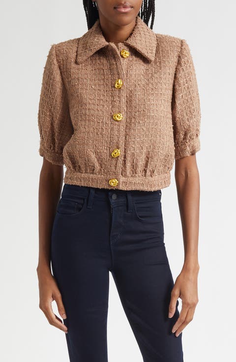 Cove Tweed Elbow Sleeve Crop Jacket