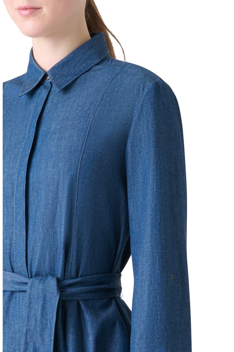 Belted Denim Shirtdress, Alternate, color, MEDIUM BLUE DENIM