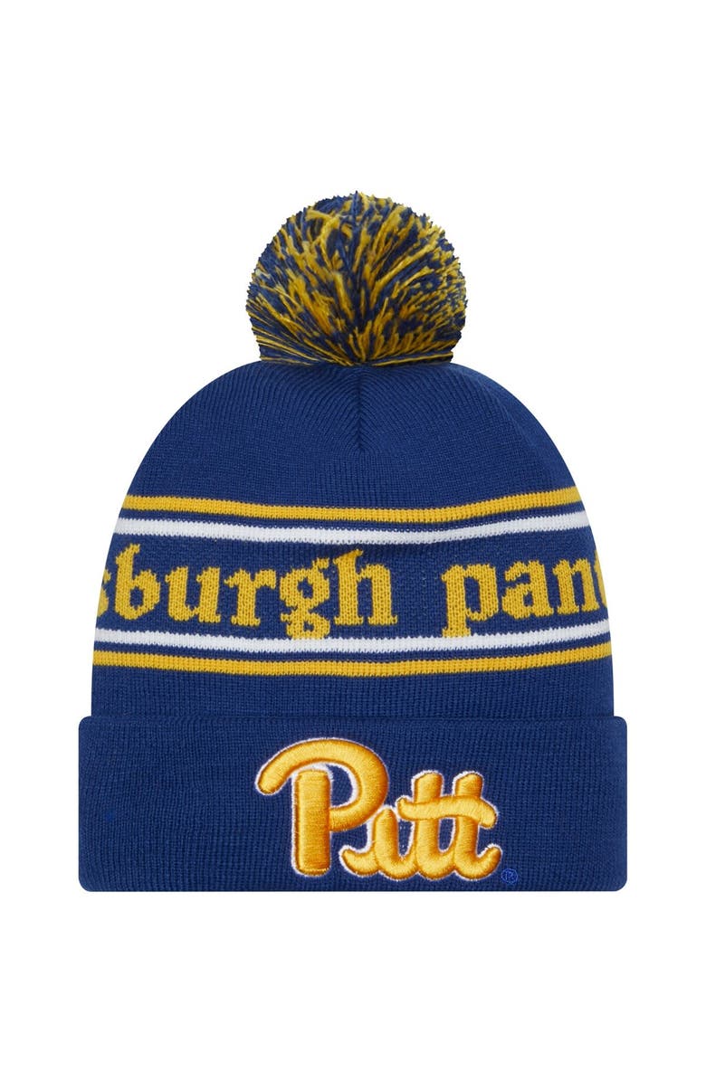 New Era Men's New Era Royal Pitt Panthers Marquee Cuffed Knit Hat with Pom, Main, color, 