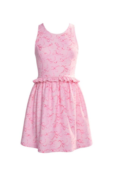 Sweet  Bow Print Halter Activewear Dress