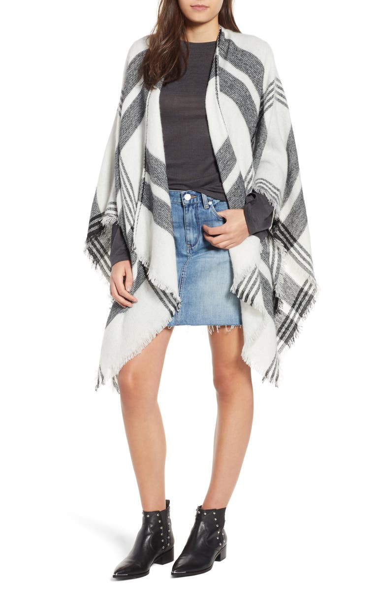 BP. Plaid Poncho, Main, color,