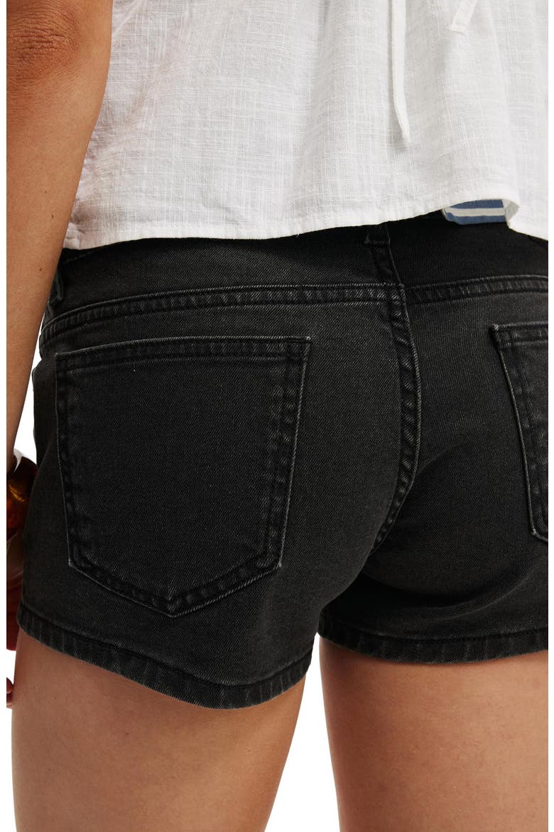 Micro Low Rise Denim Shorts, Alternate, color, LEO BLACK