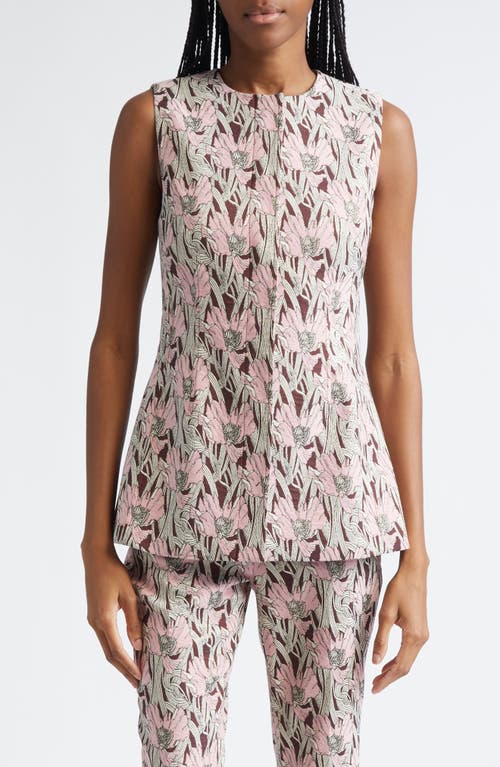 Veronica Beard Jessup Floral Jacquard Vest In Gray