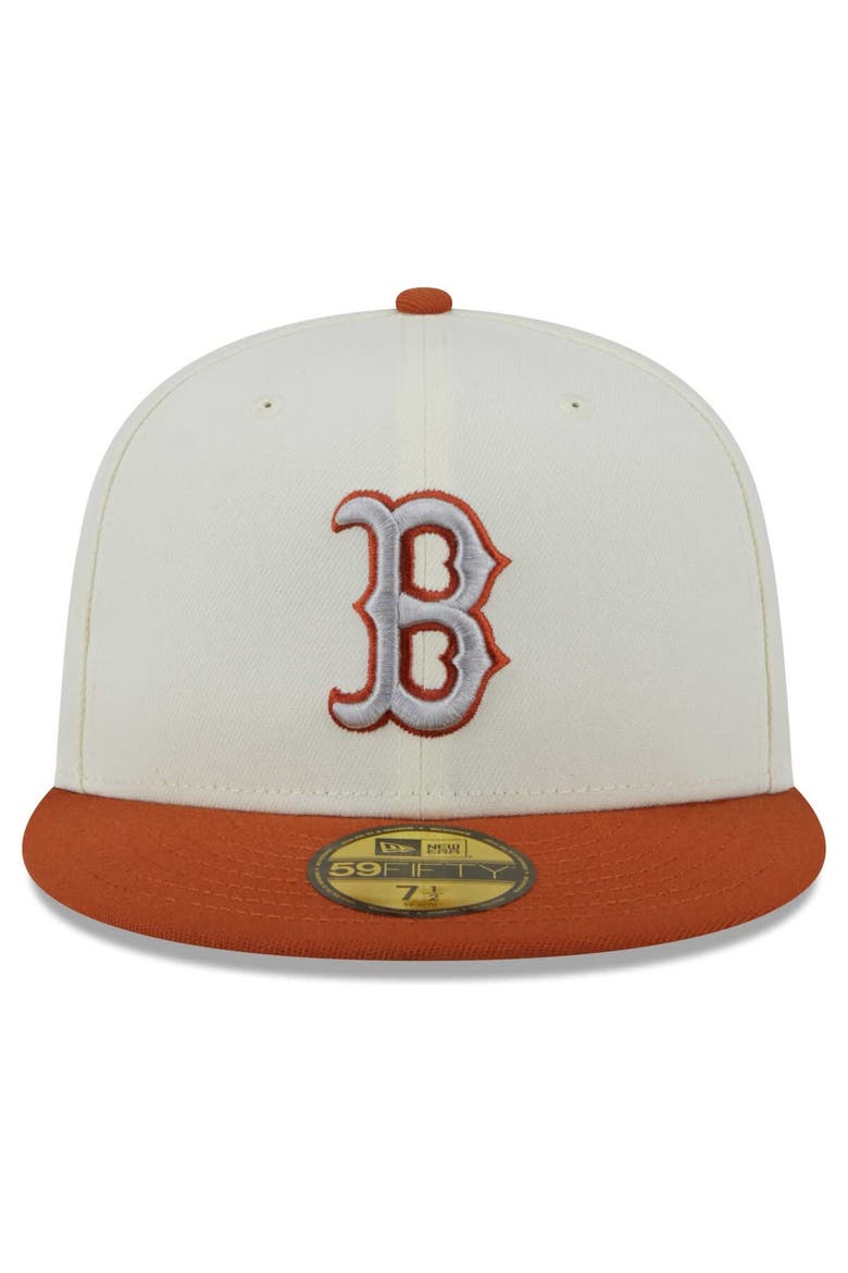 Men's New Era Cream/Orange Boston Red Sox 59FIFTY Fitted Hat, Alternate, color, Cream