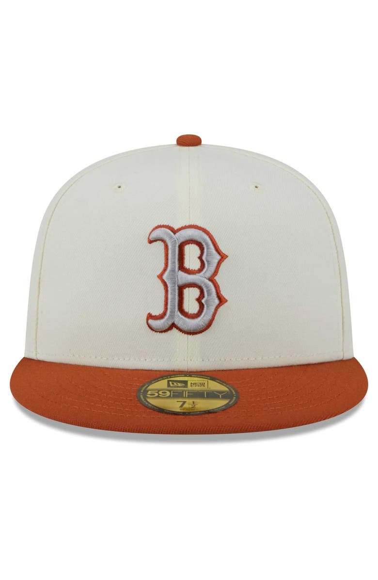 New Era Men's New Era Cream/Orange Boston Red Sox 59FIFTY Fitted Hat, Alternate, color,
