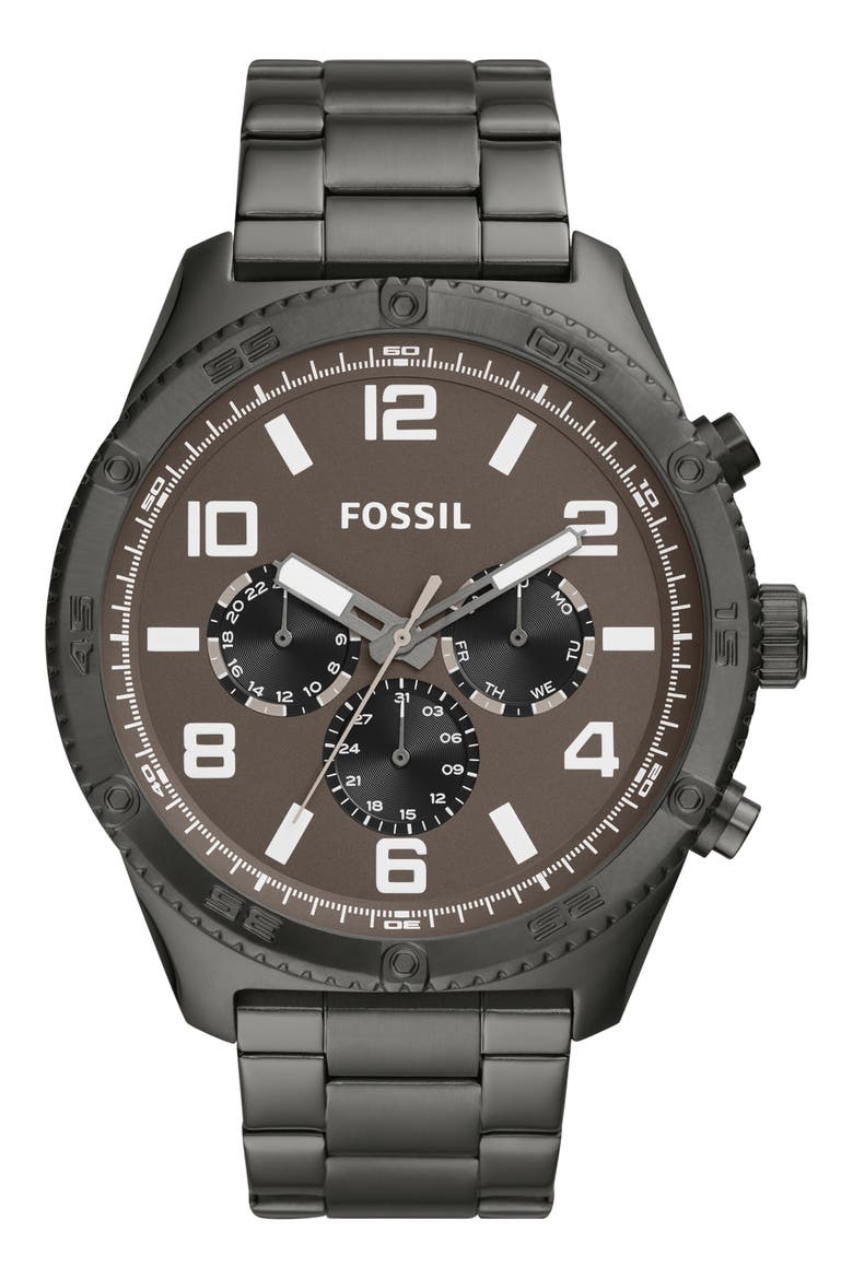 Brox Multifunction Bracelet Watch, 50mm, Main, color, GUNMETAL