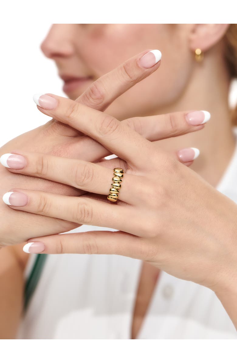 DEVATA Teardrop Eternity Band Ring in Gold Plated Sterling Silver, Alternate, color, Yellow Gold