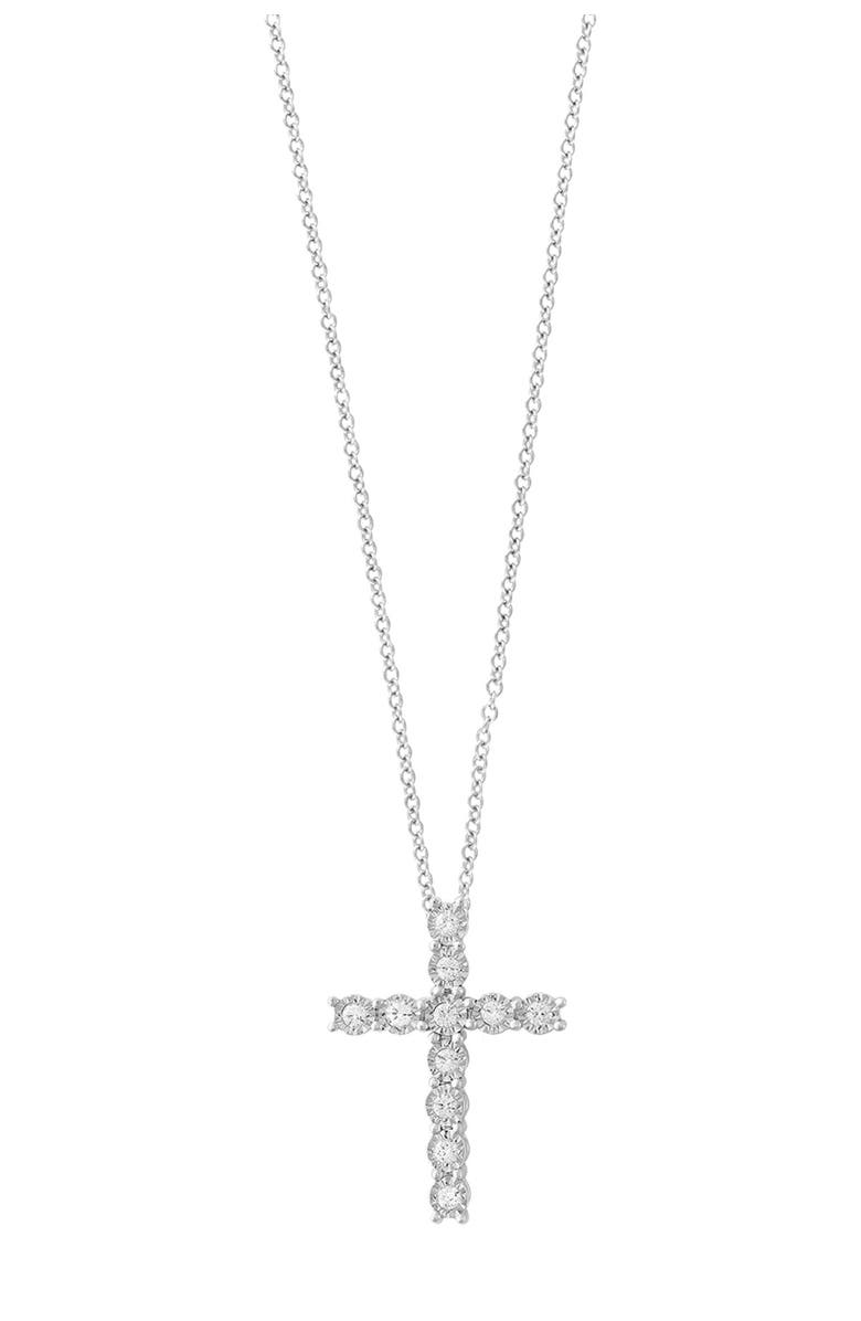 EFFY Diamond Cross Pendant Necklace, Alternate, color, Silver