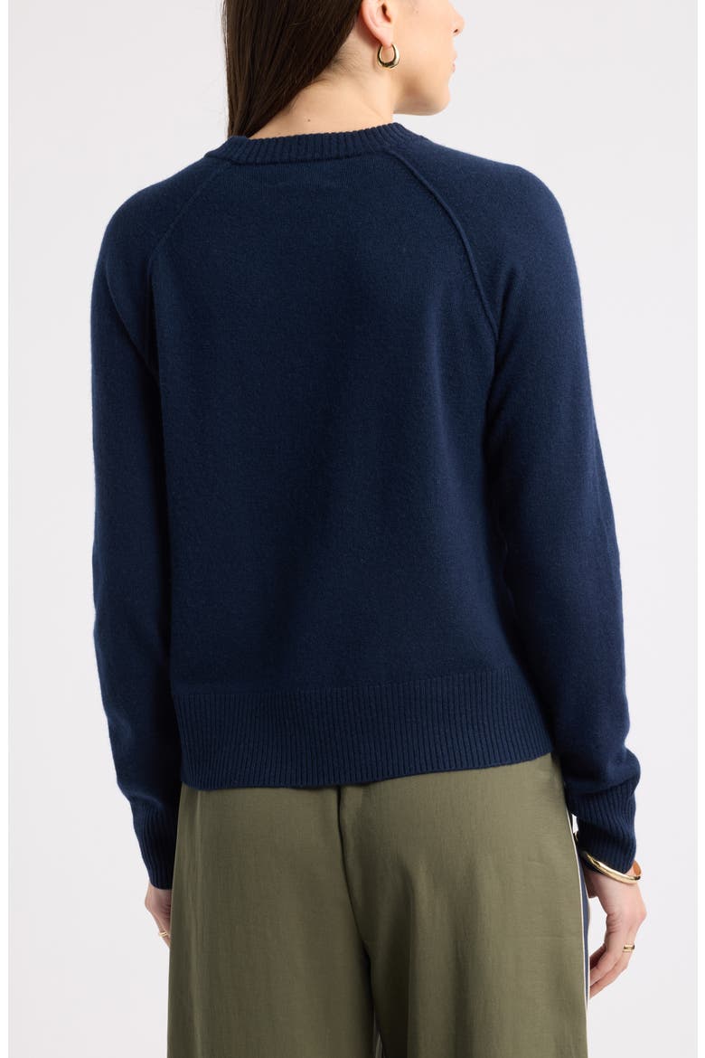 Snowflake Intarsia Wool & Cashmere Sweater, Alternate, color, NAVY- IVORY SNOWFLAKE