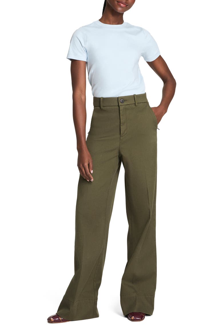 SPANXsupersmooth™ Stretch Twill Wide Leg Pant, Alternate, color, DARK PINE