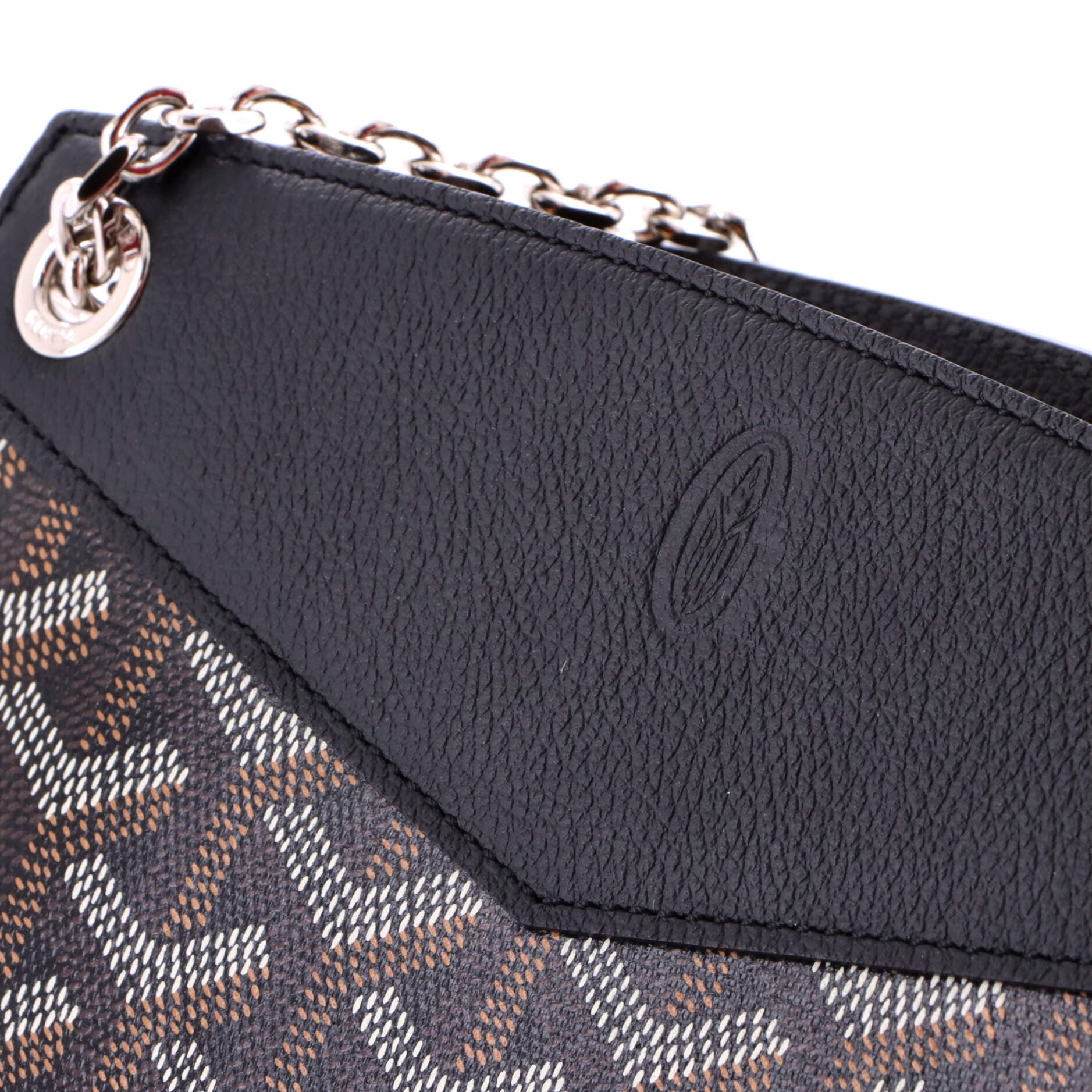 Structured Rouette Chain Shoulder Bag Coated Canvas Mini, Alternate, color, Black