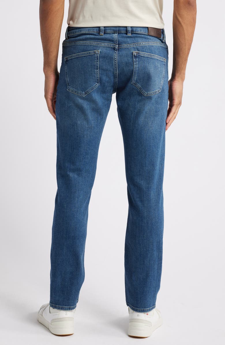 Peter Millar Crown Crafted Washed Five Pocket Straight Leg Jeans, Alternate, color, True Blue Wash