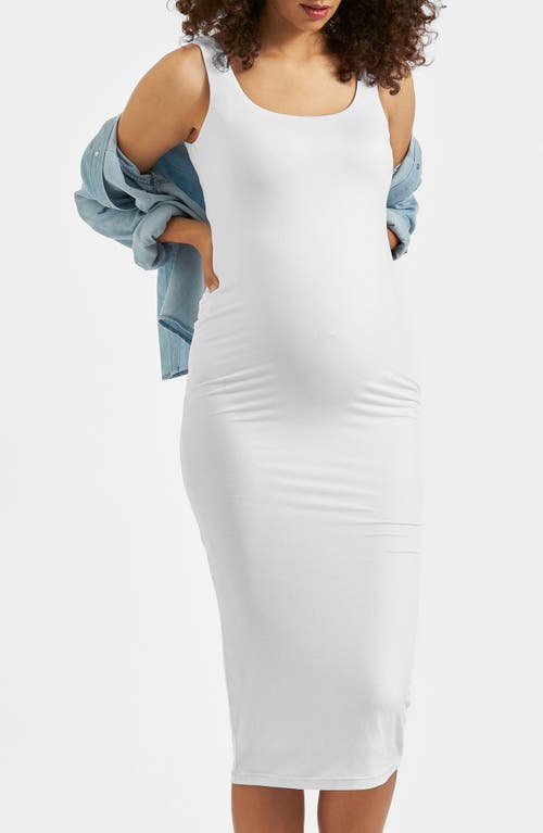 RIPE MATERNITY RIPE MATERNITY LUXE KNIT CONTOUR STRETCH JERSEY MIDI MATERNITY DRESS
