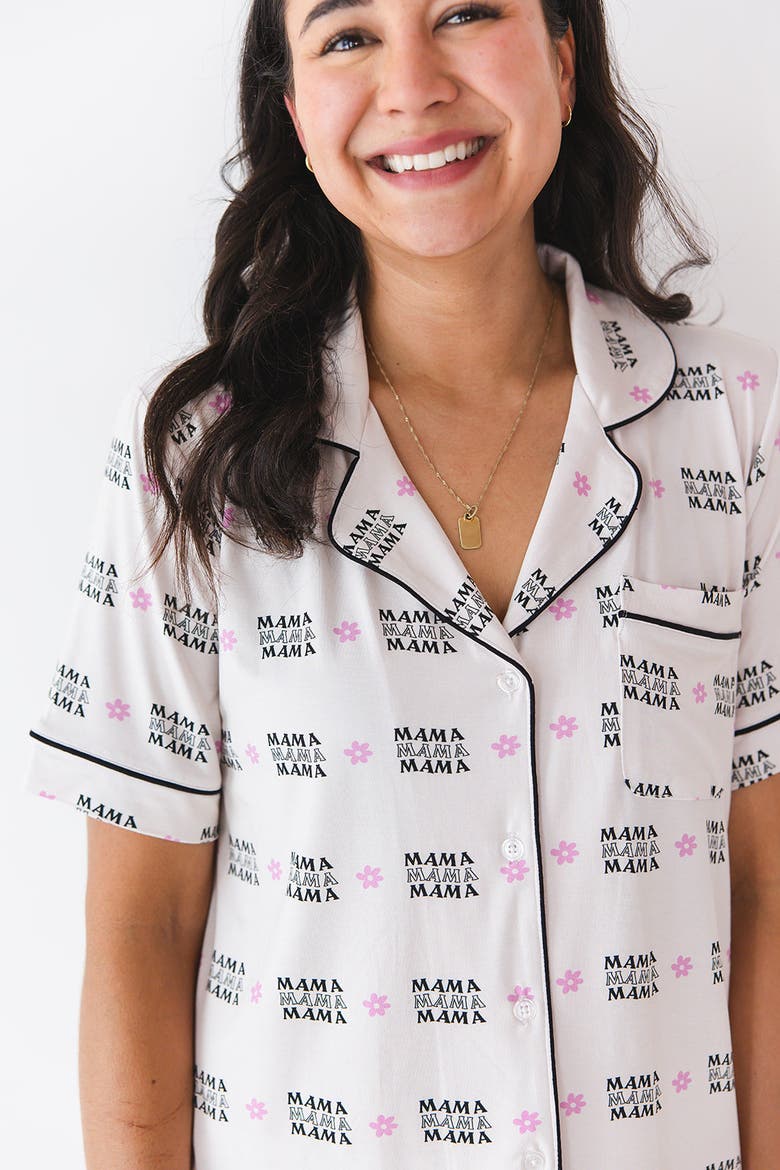 Women's Notch Collar Pajama Set | Mama, Alternate, color, Beige