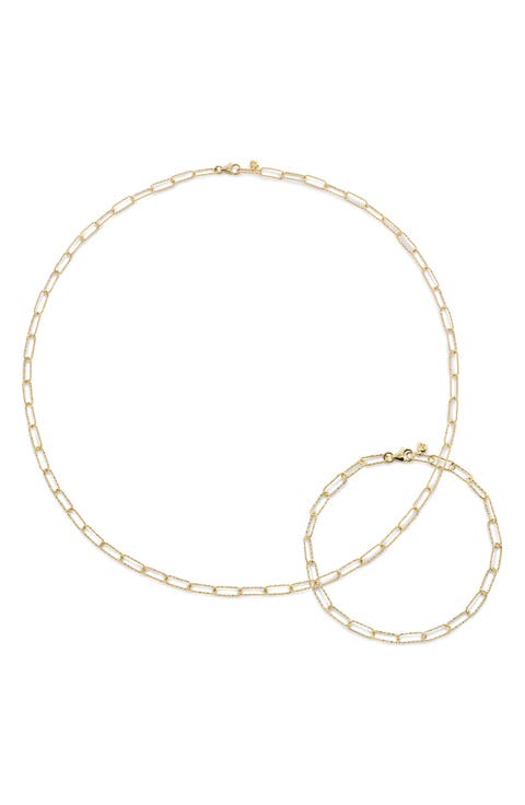 Alta Textured Chain Necklace & Bracelet Set