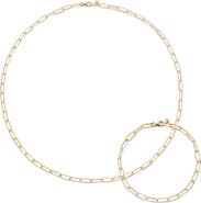 Monica Vinader Alta Textured Chain Necklace & Bracelet Set