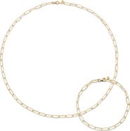 Monica Vinader Alta Textured Chain Necklace & Bracelet Set