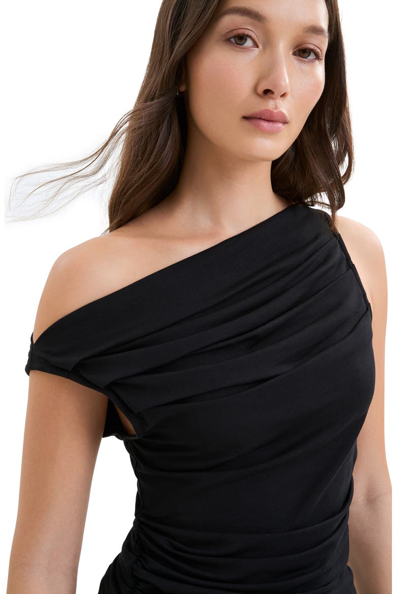Cooper Ruched Off the Shoulder Top, Alternate, color, BLACK