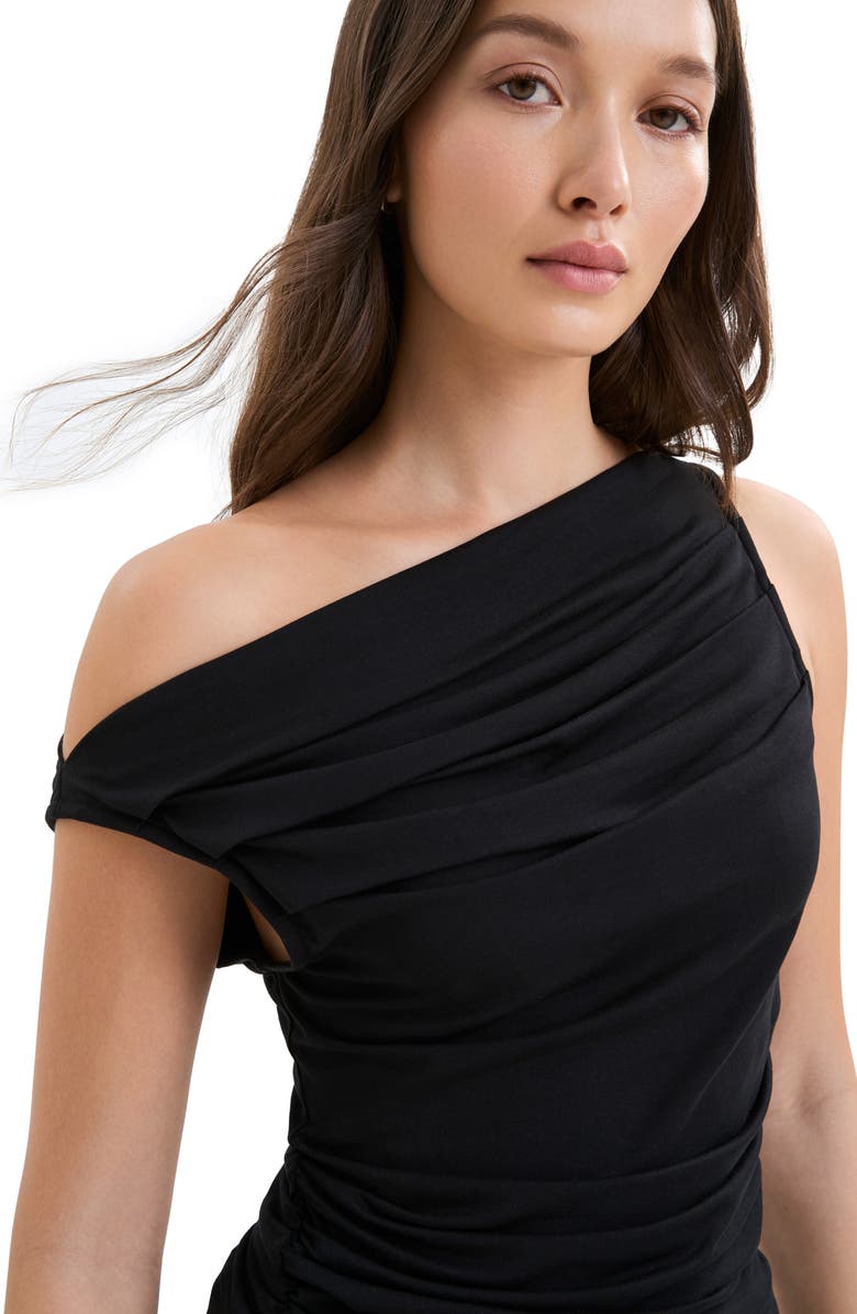 Marcella Cooper Ruched Off the Shoulder Top, Alternate, color, Black