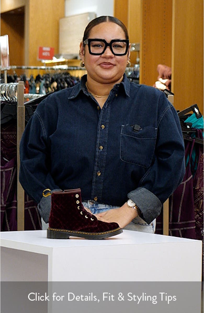 Kids' 1460 Quilted Velvet Boot, sales video thumbnail