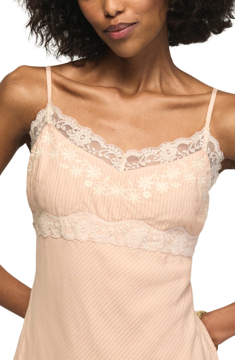 Lucky Brand Simone Lace Trim Sleeveless Maxi Dress, Alternate, color, Blush