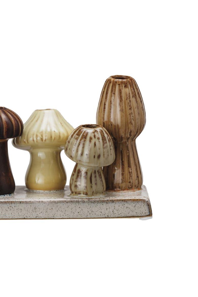 Enchanted Garden Stoneware Mushroom Vase, Multicolor, Alternate, color, Multicolor
