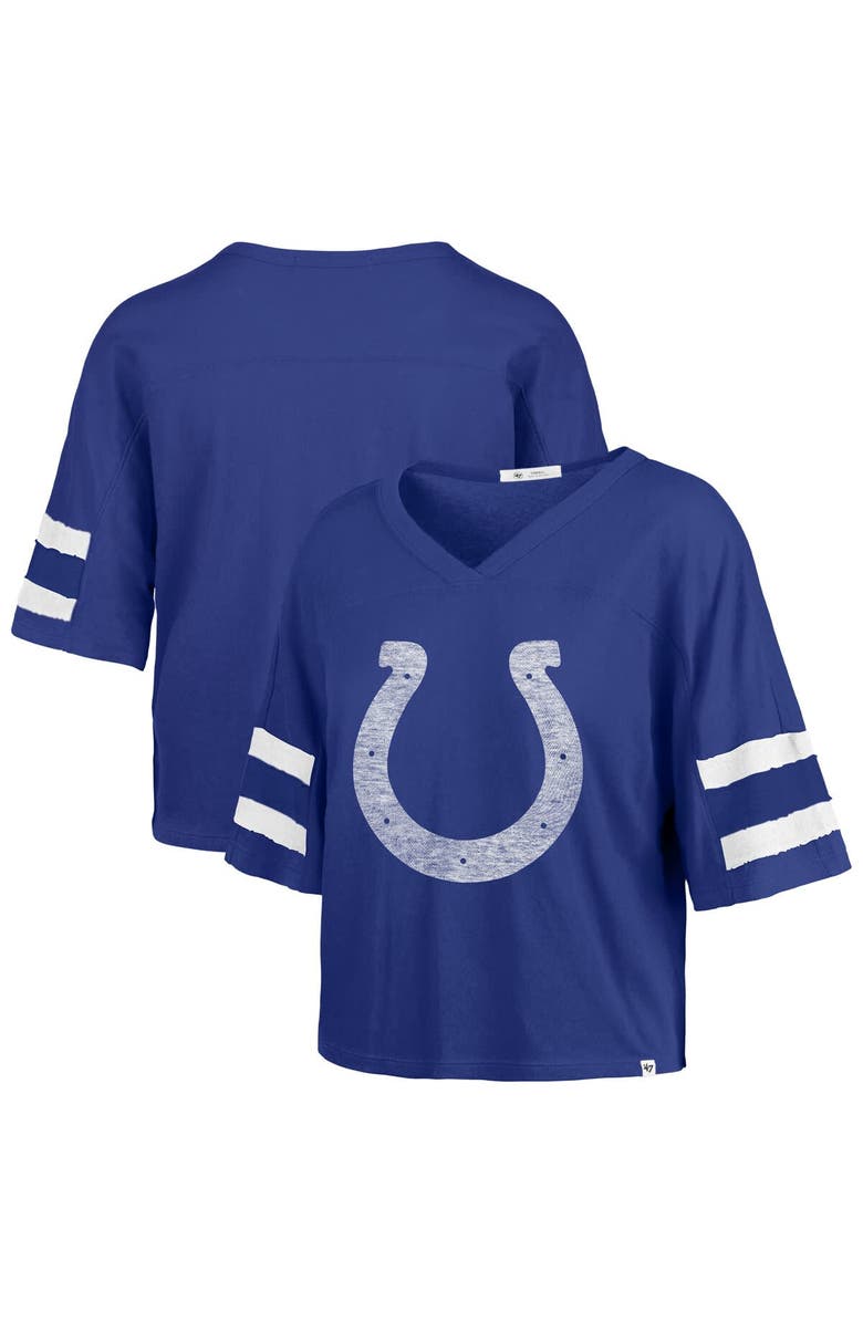 '47 Women's '47 Royal Indianapolis Colts Premier Scout Cropped V-Neck T-Shirt, Alternate, color, Royal