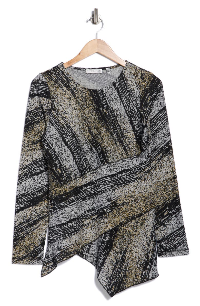 PATRIZIA LUCA Asymmetric Stripe Tunic, Alternate, color, Black/ Mustard