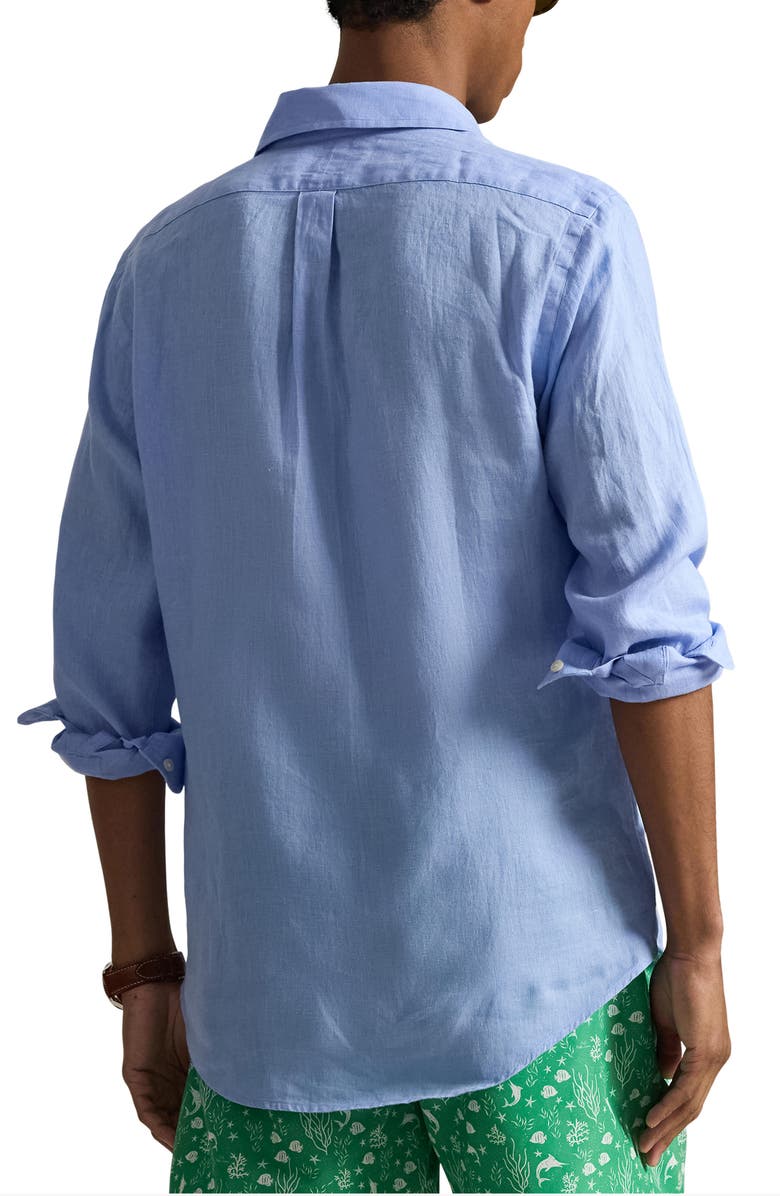 Polo Ralph Lauren Classic Fit Linen Button-Down Shirt, Alternate, color, Austin Blue