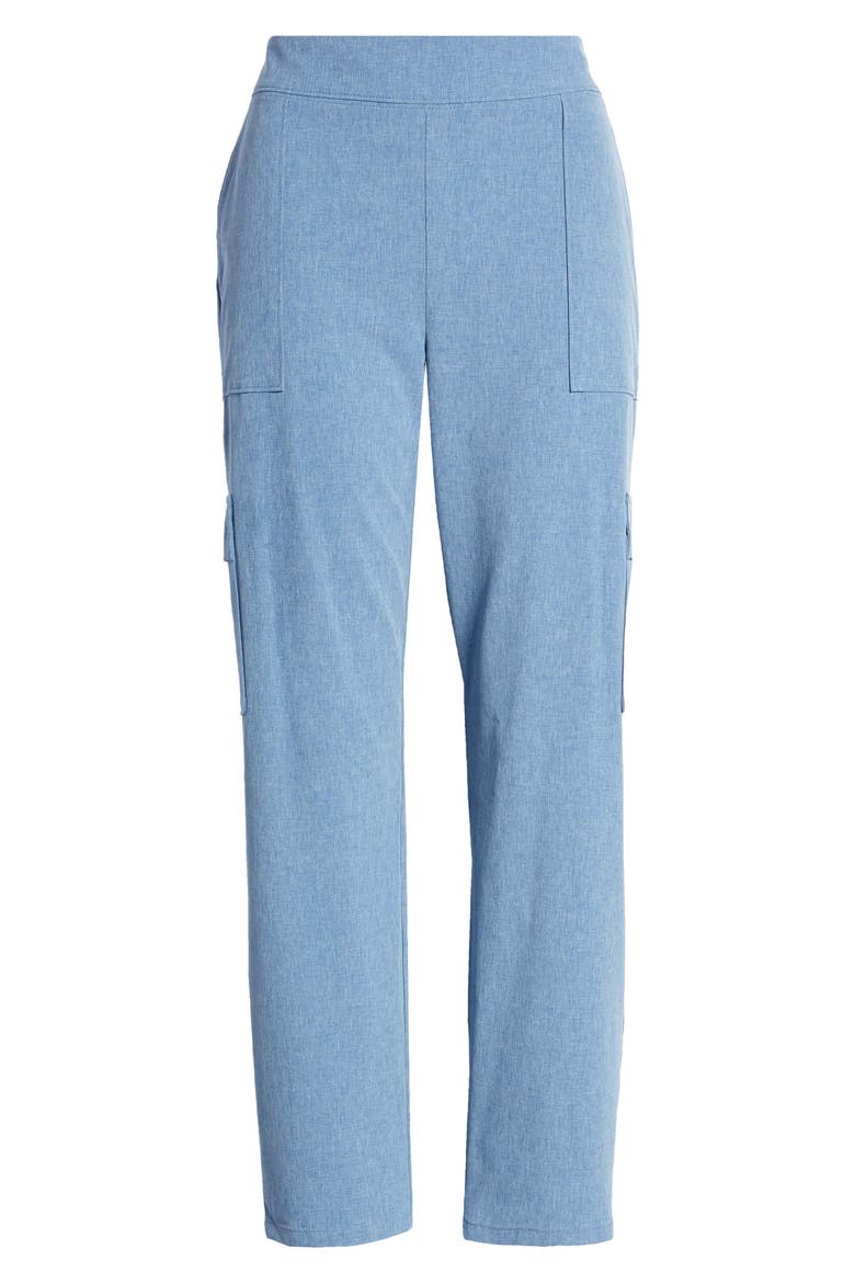 Alicia Chambray Cargo Ankle Pants, Alternate, color, BREAKWATER BLUE