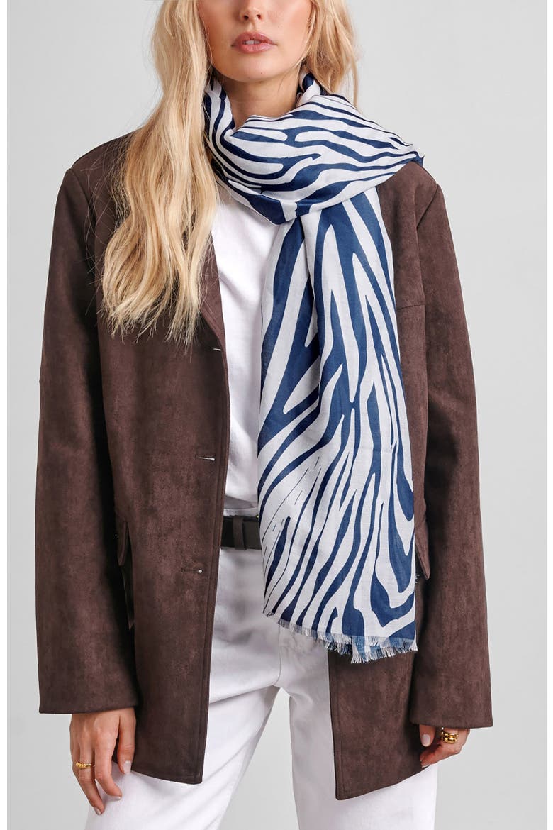 Printed Scarf, Alternate, color, Zebra