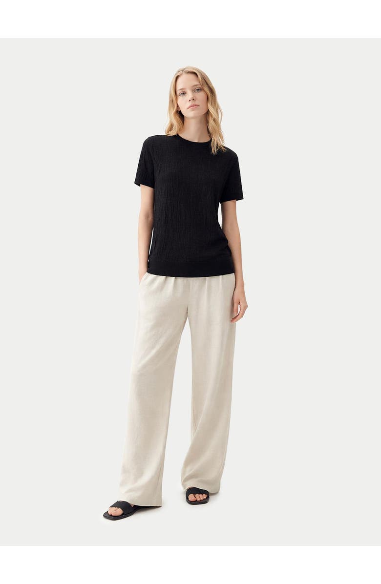 GOBI Mongolian Cashmere Silk Cashmere T-Shirt, Alternate, color, Black