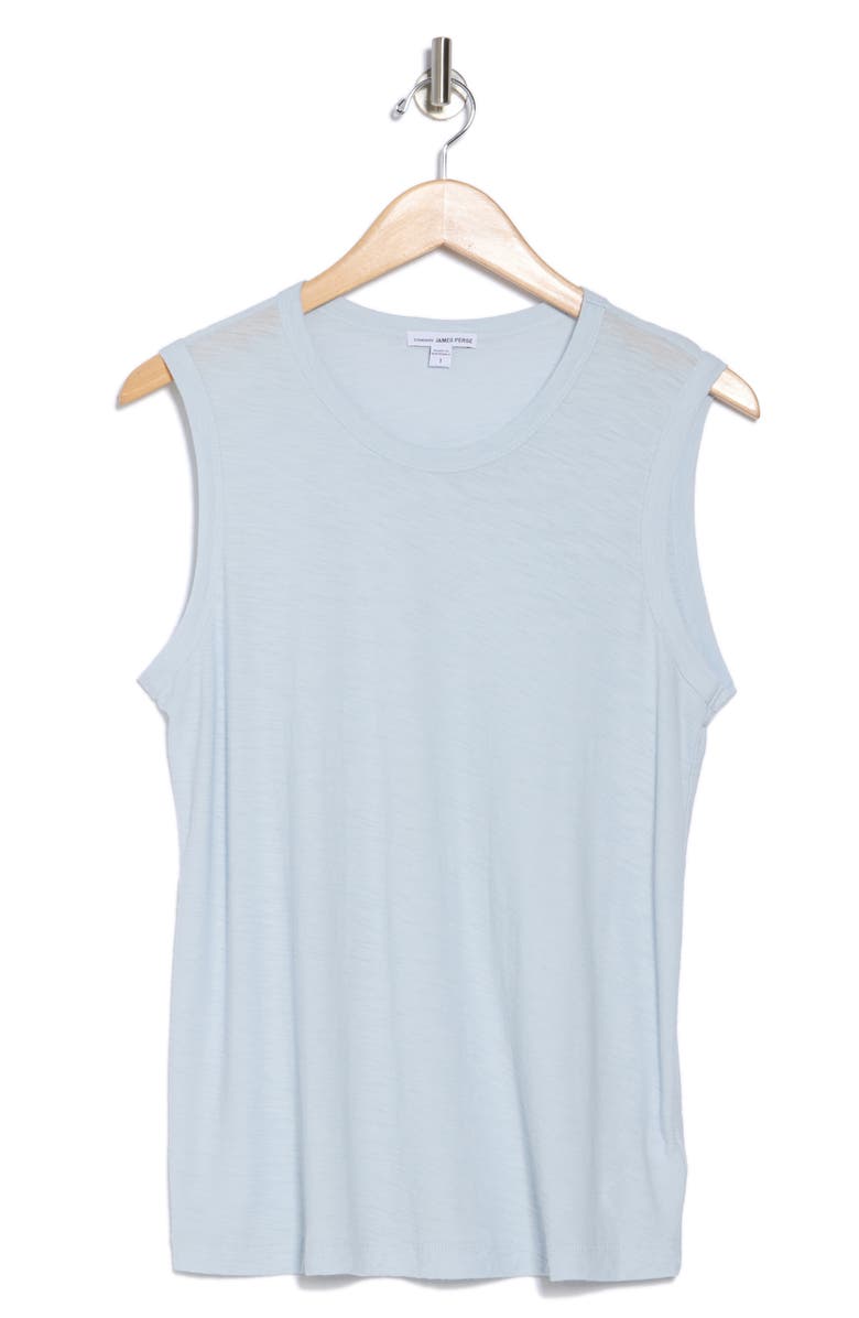 James Perse Slub Cotton Muscle Tank, Alternate, color, Baby Blue