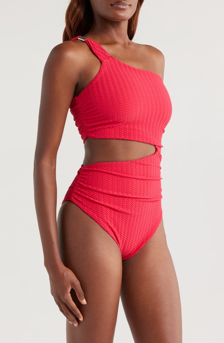 BOAMAR Kira Cutout One-Piece Swimsuit, Alternate, color, Red Cherry