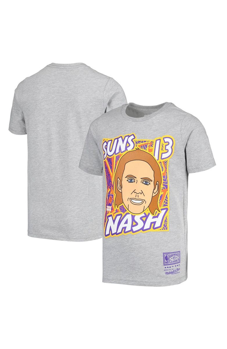 Mitchell & Ness Youth Mitchell & Ness Steve Nash Gray Phoenix Suns Hardwood Classics King of the Court Player T-Shirt, Main, color, Gray
