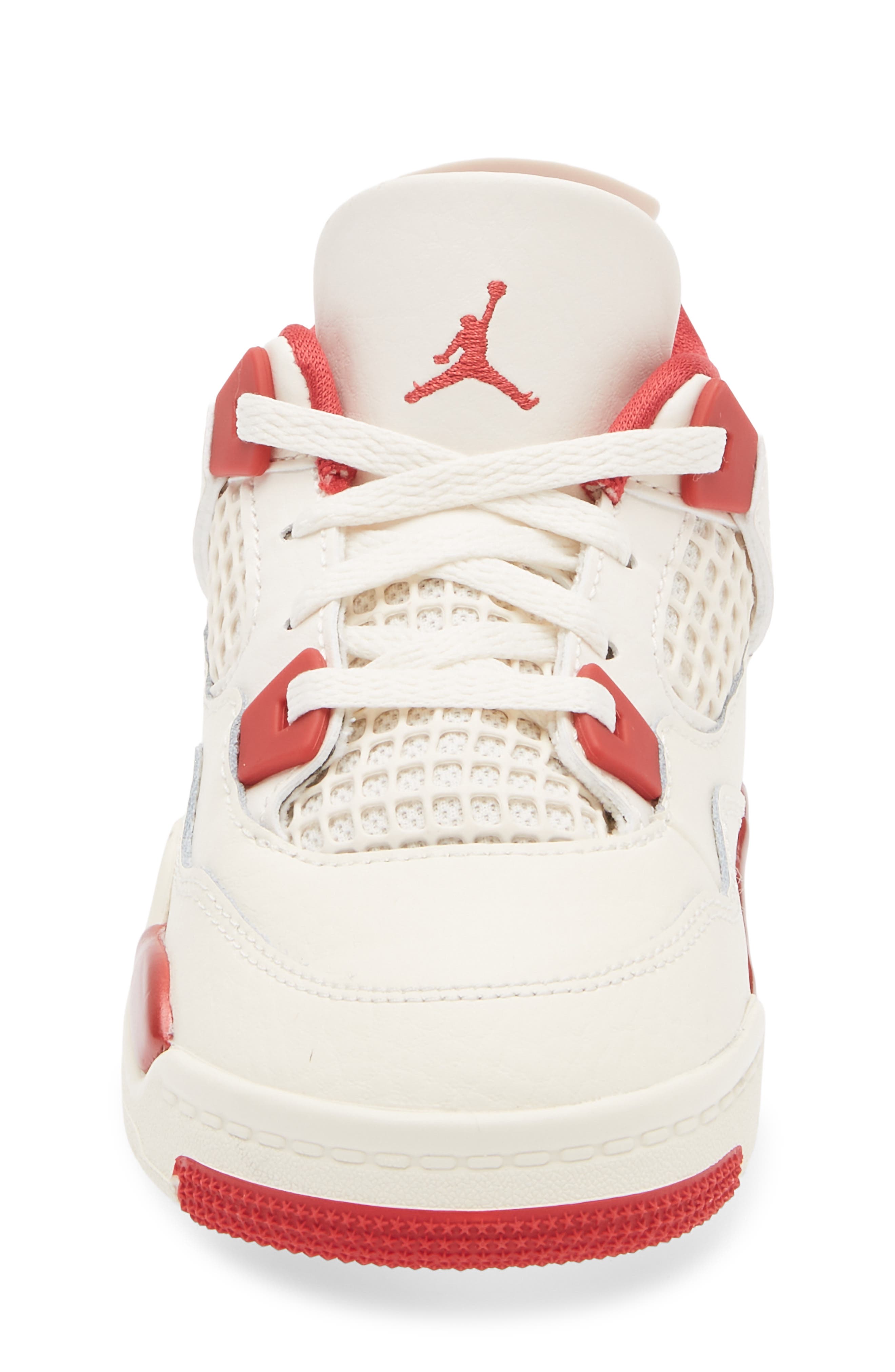 Jordan Kids' Jordan 4 Retro Sneaker, Alternate, color, Pale Ivory/ Sierra Red