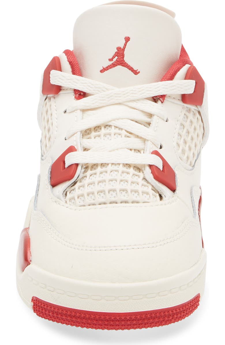 Jordan Kids' Jordan 4 Retro Sneaker, Alternate, color, Pale Ivory/ Sierra Red