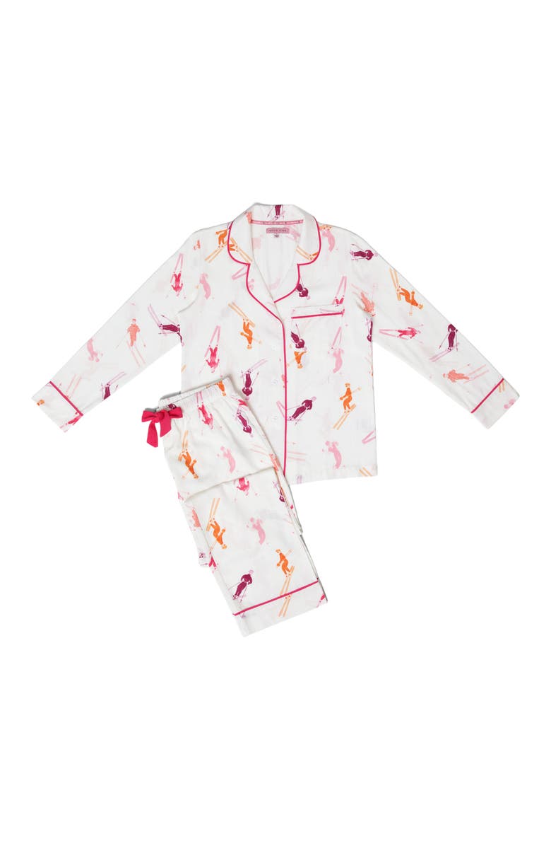 Katie Kime Bluebird Day Long Sleeve Pajama Pants Set, Alternate, color, Orange Pink