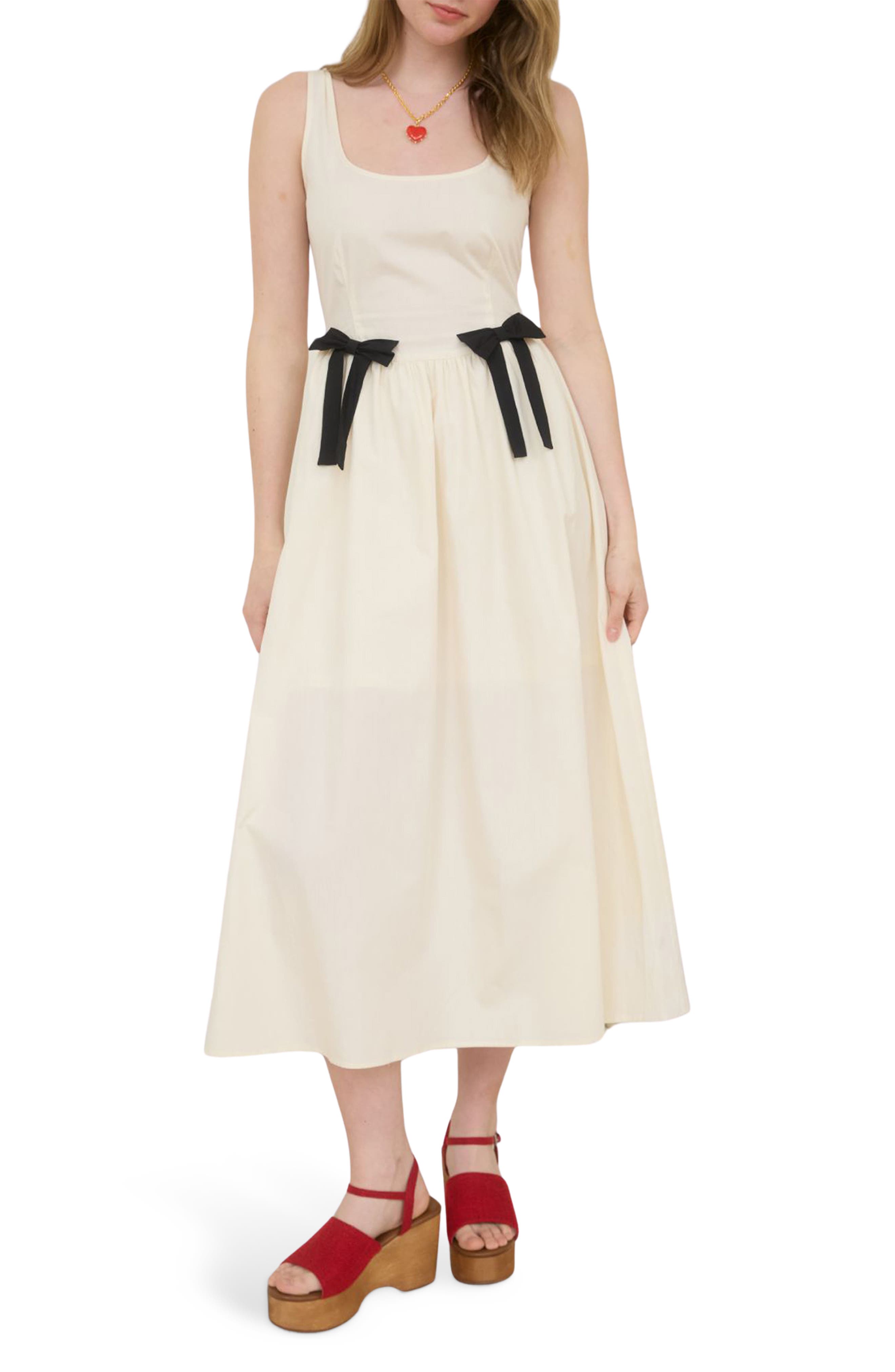 Blu Pepper Bow Detail Midi Sundress