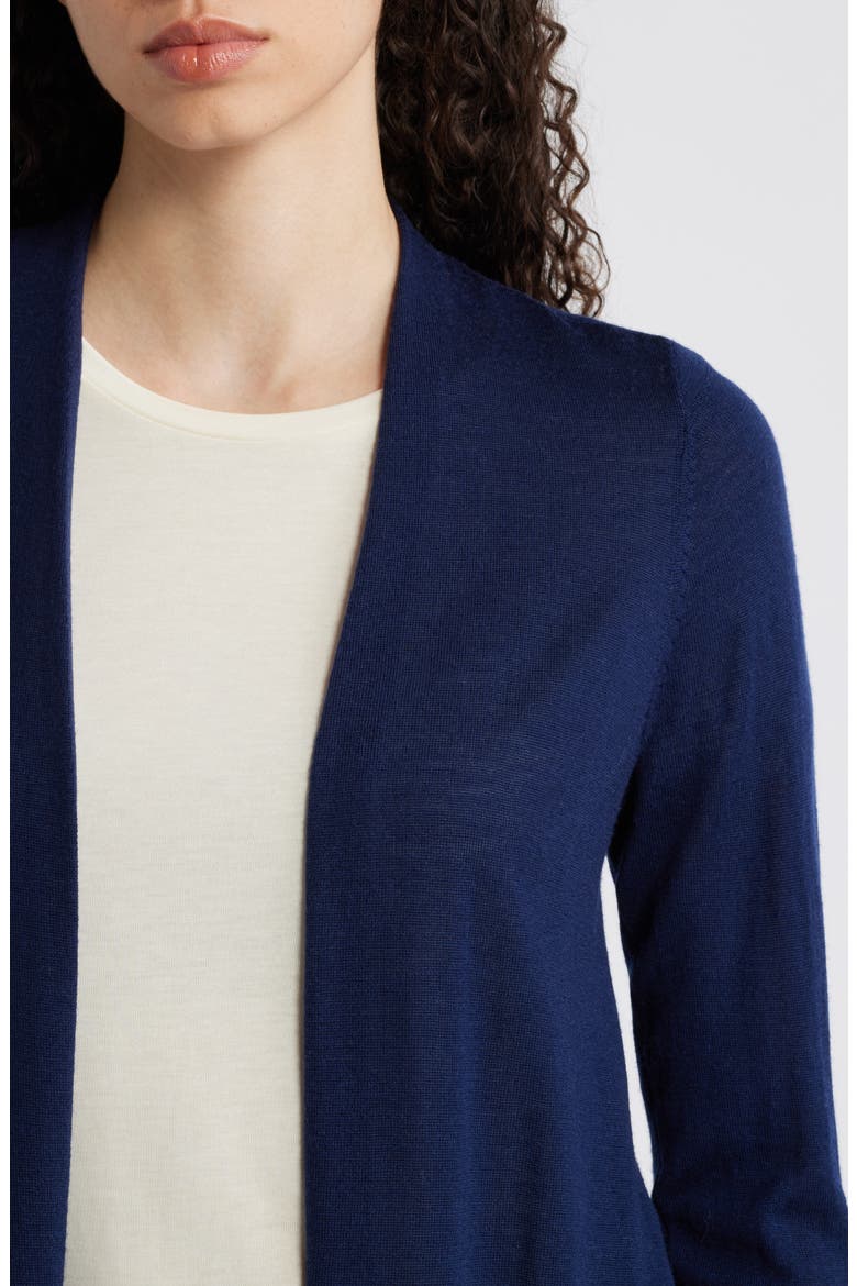 Open Front Merino Wool Cardigan, Alternate, color, MIDNIGHT