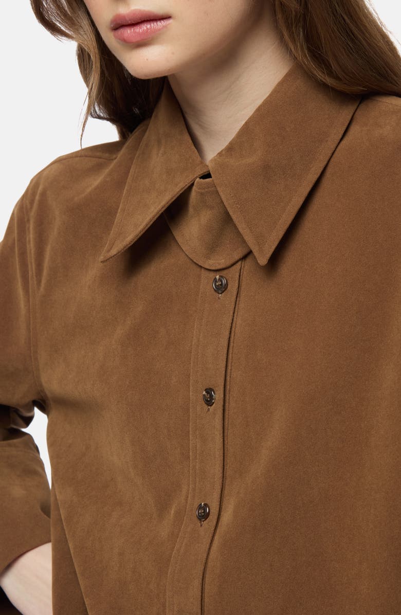 Apparis Ren Faux Suede Overshirt, Alternate, color, Saddle Brown